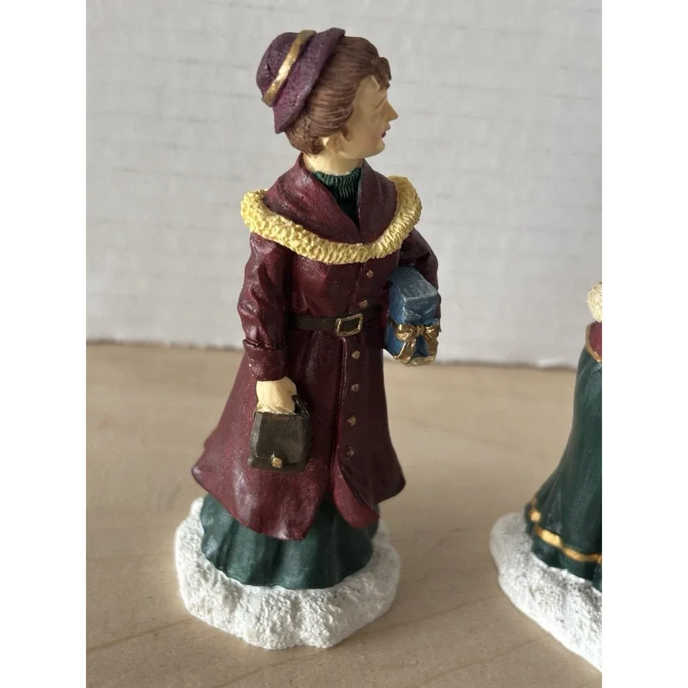 Vtg Mervyn's Christmas Village Square Victorian Couple Woman Gifts Figure
